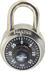 Master Lock - 1-7/8" Body Width, 3/4" Shackle Clearance, Stainless Steel Combination Lock - 9/32" Shackle Diam, 13/16" Shackle Width - USA Tool & Supply