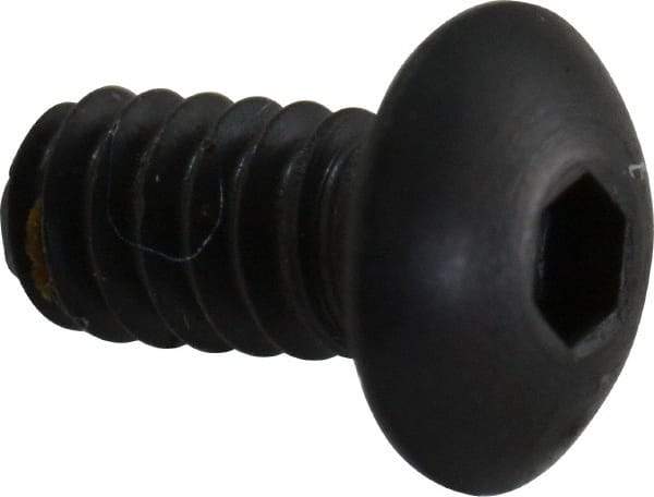 Unbrako - #4-40 UNC Hex Socket Drive, Button Screw - Alloy Steel, Black Oxide Finish, 1/4" Length Under Head - USA Tool & Supply