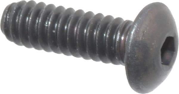 Unbrako - #4-40 UNC Hex Socket Drive, Button Screw - Alloy Steel, Black Oxide Finish, 3/8" Length Under Head - USA Tool & Supply