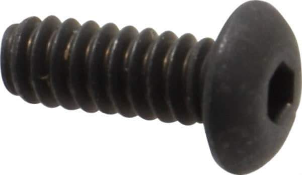 Unbrako - #6-32 UNC Hex Socket Drive, Button Screw - Alloy Steel, Black Oxide Finish, 3/8" Length Under Head - USA Tool & Supply