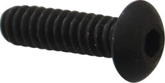 Unbrako - #6-32 UNC Hex Socket Drive, Button Screw - Alloy Steel, Black Oxide Finish, 1/2" Length Under Head - USA Tool & Supply