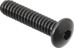 Unbrako - #6-32 UNC Hex Socket Drive, Button Screw - Alloy Steel, Black Oxide Finish, 5/8" Length Under Head - USA Tool & Supply