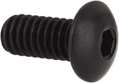 Unbrako - #8-32 UNC Hex Socket Drive, Button Screw - Alloy Steel, Black Oxide Finish, 3/8" Length Under Head - USA Tool & Supply