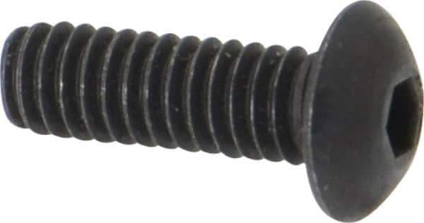 Unbrako - #8-32 UNC Hex Socket Drive, Button Screw - Alloy Steel, Black Oxide Finish, 1/2" Length Under Head - USA Tool & Supply
