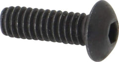 Unbrako - #8-32 UNC Hex Socket Drive, Button Screw - Alloy Steel, Black Oxide Finish, 1/2" Length Under Head - USA Tool & Supply