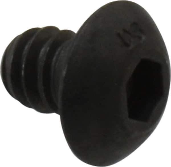 Unbrako - #10-24 UNC Hex Socket Drive, Button Screw - Alloy Steel, Black Oxide Finish, 1/4" Length Under Head - USA Tool & Supply