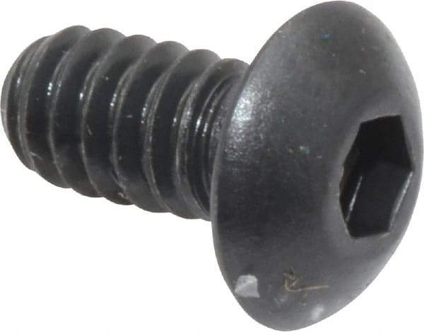 Unbrako - #10-24 UNC Hex Socket Drive, Button Screw - Alloy Steel, Black Oxide Finish, 3/8" Length Under Head - USA Tool & Supply