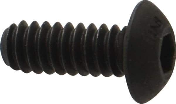 Unbrako - #10-24 UNC Hex Socket Drive, Button Screw - Alloy Steel, Black Oxide Finish, 1/2" Length Under Head - USA Tool & Supply