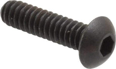 Unbrako - #10-24 UNC Hex Socket Drive, Button Screw - Alloy Steel, Black Oxide Finish, 3/4" Length Under Head - USA Tool & Supply