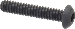 Unbrako - #10-24 UNC Hex Socket Drive, Button Screw - Alloy Steel, Black Oxide Finish, 1" Length Under Head - USA Tool & Supply