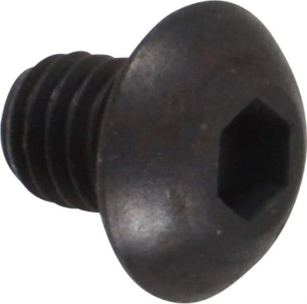 Unbrako - #10-32 UNF Hex Socket Drive, Button Screw - Alloy Steel, Black Oxide Finish, 1/4" Length Under Head - USA Tool & Supply
