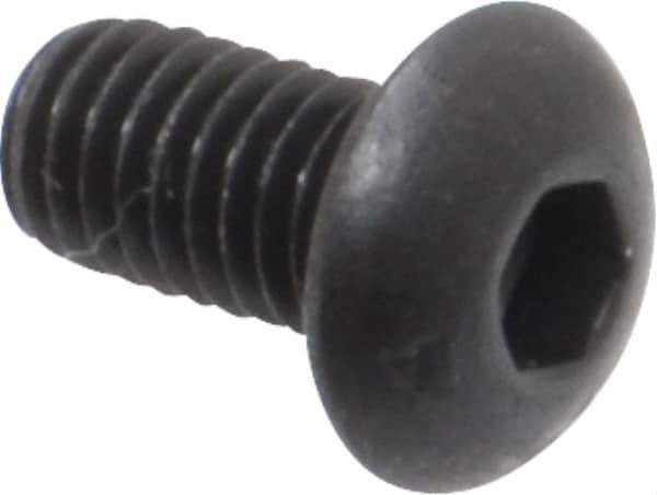 Unbrako - #10-32 UNF Hex Socket Drive, Button Screw - Alloy Steel, Black Oxide Finish, 3/8" Length Under Head - USA Tool & Supply