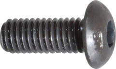 Unbrako - #10-32 UNF Hex Socket Drive, Button Screw - Alloy Steel, Black Oxide Finish, 1/2" Length Under Head - USA Tool & Supply