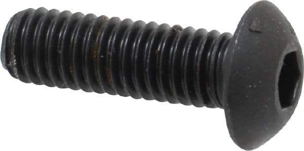 Unbrako - #10-32 UNF Hex Socket Drive, Button Screw - Alloy Steel, Black Oxide Finish, 5/8" Length Under Head - USA Tool & Supply