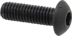 Unbrako - #10-32 UNF Hex Socket Drive, Button Screw - Alloy Steel, Black Oxide Finish, 5/8" Length Under Head - USA Tool & Supply