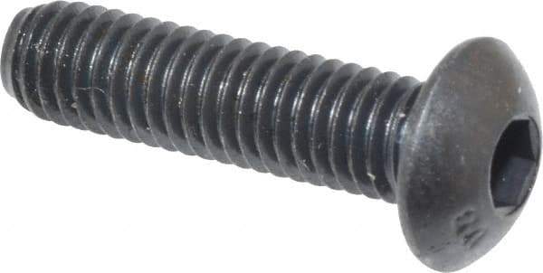 Unbrako - #10-32 UNF Hex Socket Drive, Button Screw - Alloy Steel, Black Oxide Finish, 3/4" Length Under Head - USA Tool & Supply