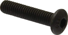 Unbrako - #10-32 UNF Hex Socket Drive, Button Screw - Alloy Steel, Black Oxide Finish, 7/8" Length Under Head - USA Tool & Supply
