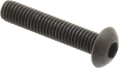 Unbrako - #10-32 UNF Hex Socket Drive, Button Screw - Alloy Steel, Black Oxide Finish, 1" Length Under Head - USA Tool & Supply