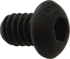 Unbrako - 1/4-20 UNC Hex Socket Drive, Button Screw - Alloy Steel, Black Oxide Finish, 3/8" Length Under Head - USA Tool & Supply