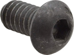 Unbrako - 1/4-20 UNC Hex Socket Drive, Button Screw - Alloy Steel, Black Oxide Finish, 1/2" Length Under Head - USA Tool & Supply
