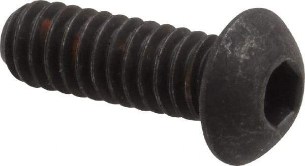 Unbrako - 1/4-20 UNC Hex Socket Drive, Button Screw - Alloy Steel, Black Oxide Finish, 3/4" Length Under Head - USA Tool & Supply