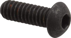 Unbrako - 1/4-20 UNC Hex Socket Drive, Button Screw - Alloy Steel, Black Oxide Finish, 3/4" Length Under Head - USA Tool & Supply