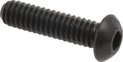 Unbrako - 1/4-20 UNC Hex Socket Drive, Button Screw - Alloy Steel, Black Oxide Finish, 1" Length Under Head - USA Tool & Supply