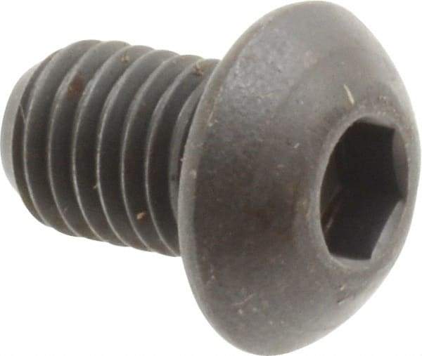 Unbrako - 1/4-28 UNF Hex Socket Drive, Button Screw - Alloy Steel, Black Oxide Finish, 3/8" Length Under Head - USA Tool & Supply