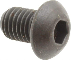 Unbrako - 1/4-28 UNF Hex Socket Drive, Button Screw - Alloy Steel, Black Oxide Finish, 3/8" Length Under Head - USA Tool & Supply