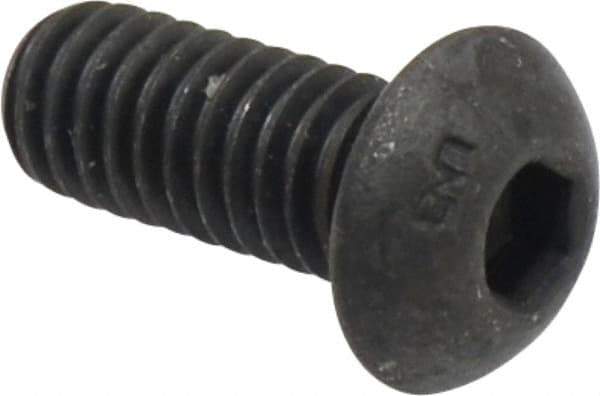 Unbrako - 5/16-18 UNC Hex Socket Drive, Button Screw - Alloy Steel, Black Oxide Finish, 3/4" Length Under Head - USA Tool & Supply