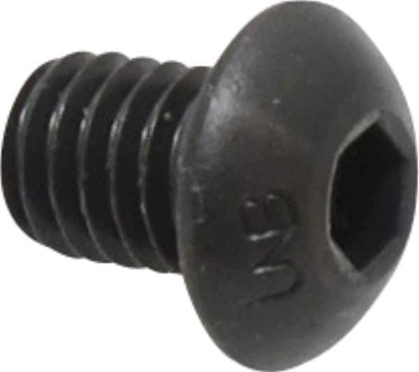 Unbrako - 3/8-16 UNC Hex Socket Drive, Button Screw - Alloy Steel, Black Oxide Finish, 1/2" Length Under Head - USA Tool & Supply