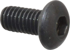 Unbrako - M3x0.50 Metric Coarse Hex Socket Drive, Button Screw - Alloy Steel, Black Oxide Finish, 6mm Length Under Head - USA Tool & Supply