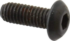 Unbrako - M3x0.50 Metric Coarse Hex Socket Drive, Button Screw - Alloy Steel, Black Oxide Finish, 8mm Length Under Head - USA Tool & Supply