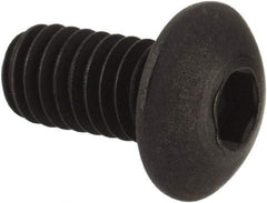 Unbrako - M4x0.70 Metric Coarse Hex Socket Drive, Button Screw - Alloy Steel, Black Oxide Finish, 8mm Length Under Head - USA Tool & Supply