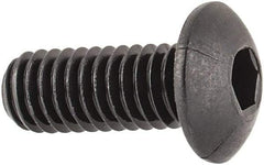 Unbrako - M4x0.70 Metric Coarse Hex Socket Drive, Button Screw - Alloy Steel, Black Oxide Finish, 10mm Length Under Head - USA Tool & Supply