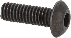 Unbrako - M4x0.70 Metric Coarse Hex Socket Drive, Button Screw - Alloy Steel, Black Oxide Finish, 12mm Length Under Head - USA Tool & Supply