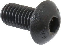 Unbrako - M5x0.80 Metric Coarse Hex Socket Drive, Button Screw - Alloy Steel, Black Oxide Finish, 10mm Length Under Head - USA Tool & Supply