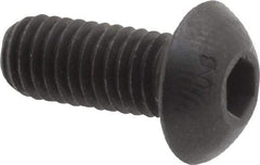 Unbrako - M5x0.80 Metric Coarse Hex Socket Drive, Button Screw - Alloy Steel, Black Oxide Finish, 12mm Length Under Head - USA Tool & Supply