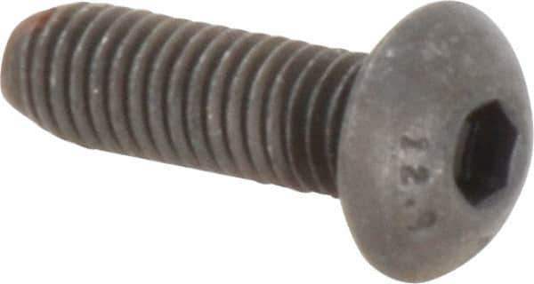 Unbrako - M5x0.80 Metric Coarse Hex Socket Drive, Button Screw - Alloy Steel, Black Oxide Finish, 16mm Length Under Head - USA Tool & Supply