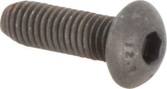Unbrako - M5x0.80 Metric Coarse Hex Socket Drive, Button Screw - Alloy Steel, Black Oxide Finish, 16mm Length Under Head - USA Tool & Supply