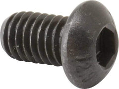 Unbrako - M6x1.00 Metric Coarse Hex Socket Drive, Button Screw - Alloy Steel, Black Oxide Finish, 10mm Length Under Head - USA Tool & Supply