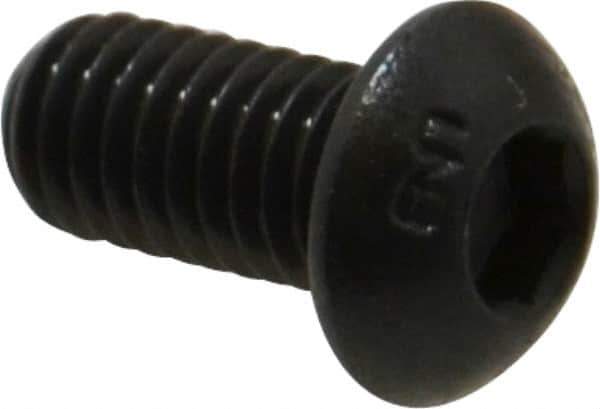 Unbrako - M6x1.00 Metric Coarse Hex Socket Drive, Button Screw - Alloy Steel, Black Oxide Finish, 12mm Length Under Head - USA Tool & Supply