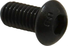 Unbrako - M6x1.00 Metric Coarse Hex Socket Drive, Button Screw - Alloy Steel, Black Oxide Finish, 12mm Length Under Head - USA Tool & Supply