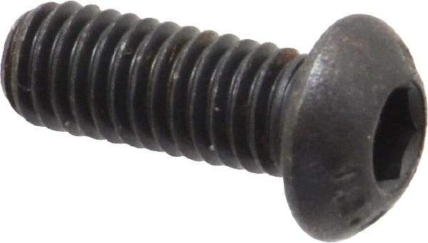 Unbrako - M6x1.00 Metric Coarse Hex Socket Drive, Button Screw - Alloy Steel, Black Oxide Finish, 16mm Length Under Head - USA Tool & Supply