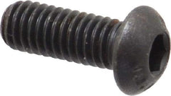 Unbrako - M6x1.00 Metric Coarse Hex Socket Drive, Button Screw - Alloy Steel, Black Oxide Finish, 16mm Length Under Head - USA Tool & Supply