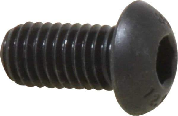 Unbrako - M8x1.25 Metric Coarse Hex Socket Drive, Button Screw - Alloy Steel, Black Oxide Finish, 16mm Length Under Head - USA Tool & Supply