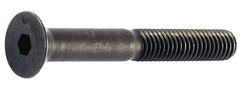 Unbrako - 1/4-20 UNC Hex Socket Drive, 82° Flat Screw - Alloy Steel, Black Oxide Finish, 1-1/2" OAL - USA Tool & Supply