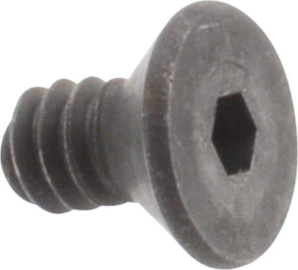 Unbrako - #6-32 UNC Hex Socket Drive, 82° Flat Screw - Alloy Steel, Black Oxide Finish, 1/4" OAL - USA Tool & Supply