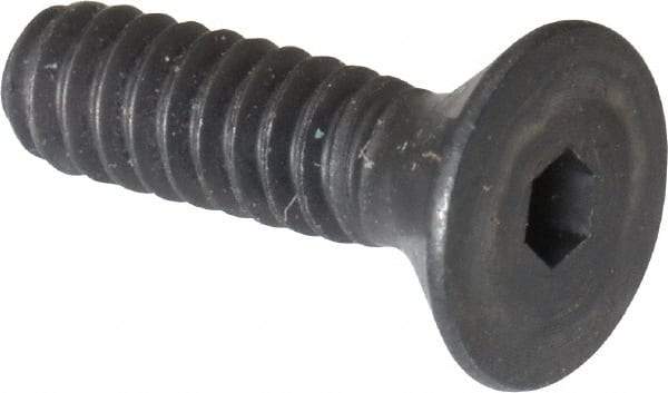 Unbrako - #6-32 UNC Hex Socket Drive, 82° Flat Screw - Alloy Steel, Black Oxide Finish, 1/2" OAL - USA Tool & Supply