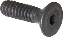 Unbrako - #6-32 UNC Hex Socket Drive, 82° Flat Screw - Alloy Steel, Black Oxide Finish, 1/2" OAL - USA Tool & Supply